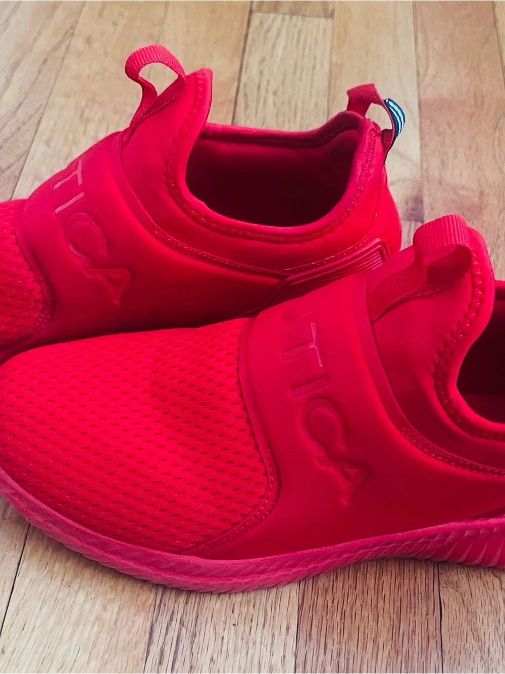 Nautica Bright Red Slip-On Mesh Sneakers